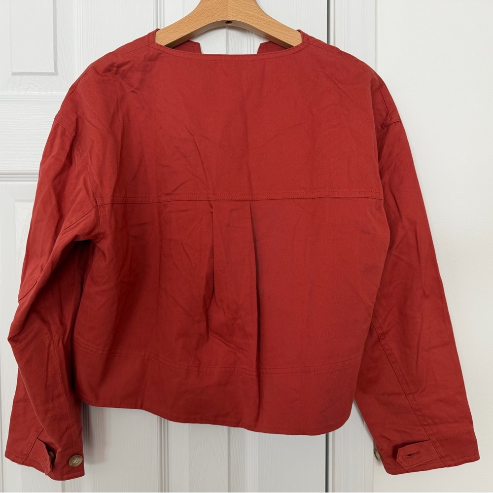 TIBI Harrison Sculpted Split-Neck Chino Top - S - Picture 6 of 7